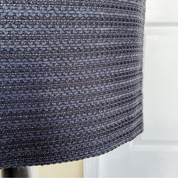 Antonio Melani‎ Size 0 Heart Neck Navy Cocktail Dress with Tweed Pencil Bottom - Picture 6 of 14